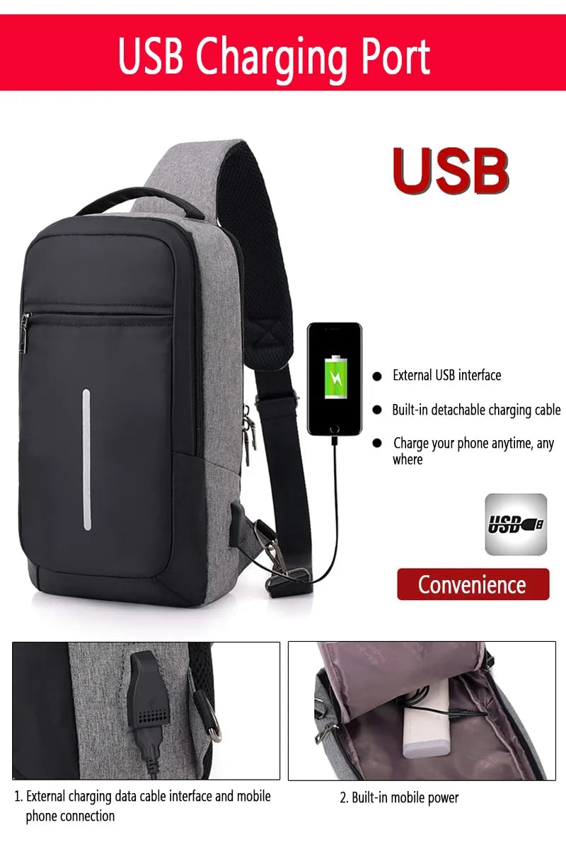 شنطة صدر بشحن USB مضادة للسرقة – زُحشُر
