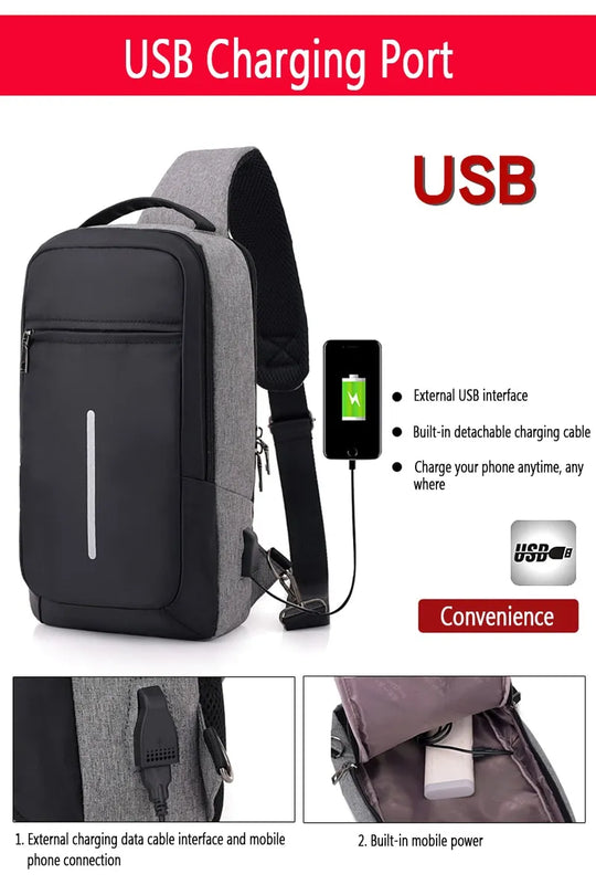 شنطة صدر بشحن USB مضادة للسرقة – زُحشُر