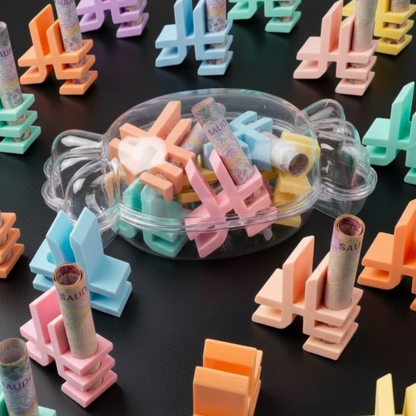 توزيعات عيدية الريال الملونة